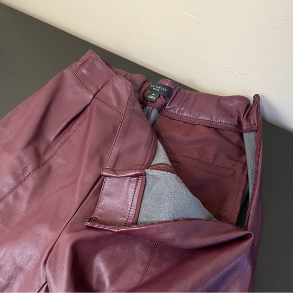 Anne Taylor Petite The Petite Faux Leather Easy Straight Crop Pant - Picture 8 of 16
